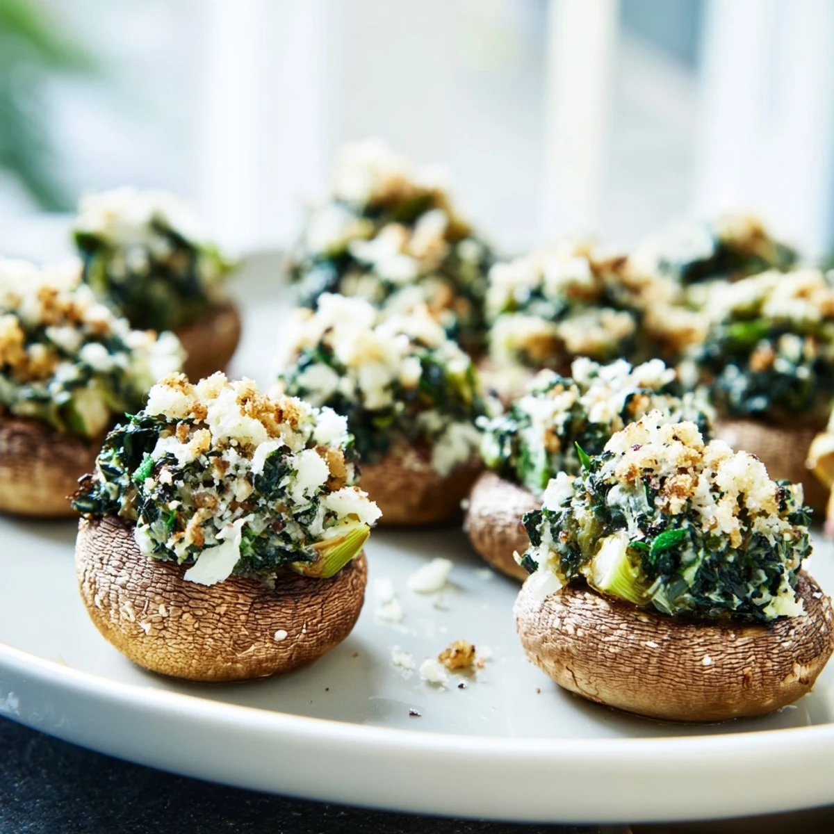 Creamy Spinach Artichoke Mushrooms