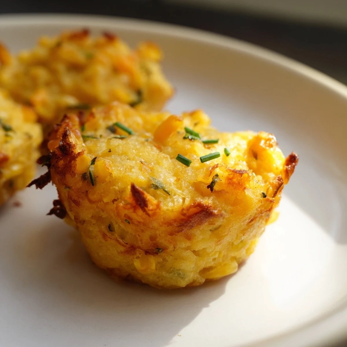 Golden corn and cheddar fritters, crispy and golden-brown, offer a delightful crunch, perfect with dipping sauces.