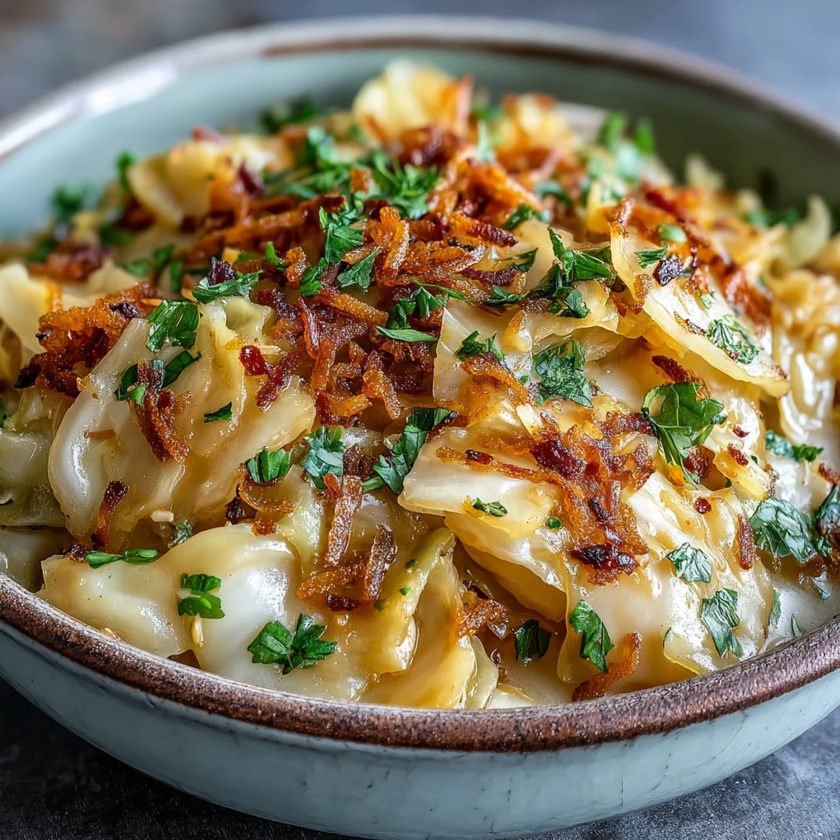 Golden Coconut Braised Cabbage with fresh cilantro garnish, simmered in a creamy, aromatic sauce ready to serve alongside fluffy rice.