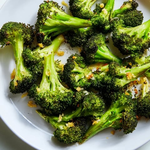 Golden-brown Lemon Garlic Roasted Broccoli, a healthy and flavorful side dish ready to enjoy.