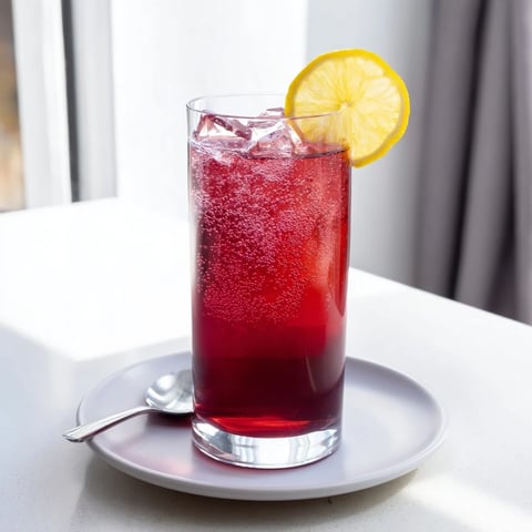 Refreshing Sleepy Girl Mocktail with tart cherry juice, a calming and bubbly bedtime beverage.