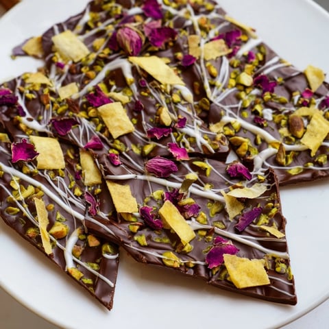 Golden, flaky phyllo and crunchy pistachios atop Pistachio Dubai Chocolate Bark squares.