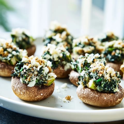 Creamy Spinach Artichoke Mushrooms