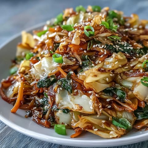 Hot and Sour Cabbage stir-fry with tender crisp cabbage coated in a tangy, spicy sauce.
