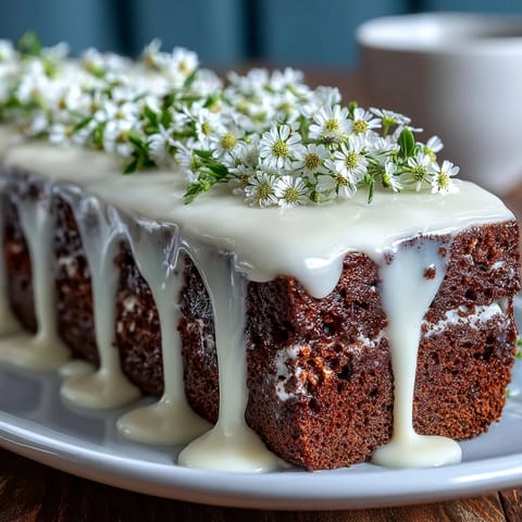 A vibrant Spring Floral Drip Cake with lemon frosting, adorned with edible blossoms and a glossy white chocolate drip.