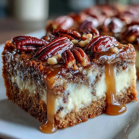 Kentucky Derby Pecan Pie Bars with Bourbon Glaze: golden, nutty bars with a buttery crust, rich pecan filling, and bourbon glaze drizzle.