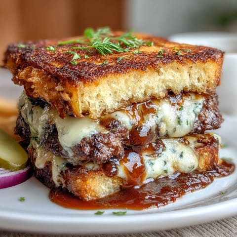 Juicy smash burger with melty cheese and tangy secret sauce, ready to eat.