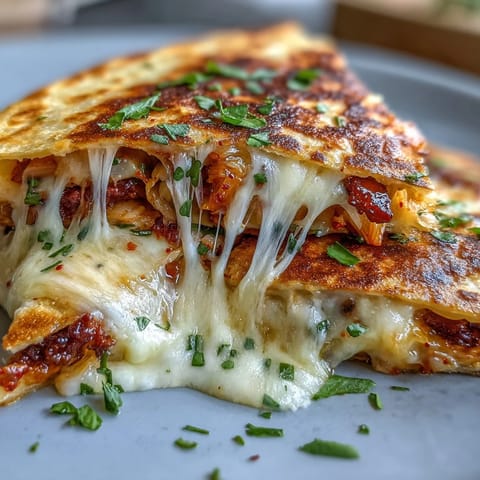 Spicy, cheesy Kimchi Quesadillas, sizzling hot and ready to be devoured with a dipping sauce.
