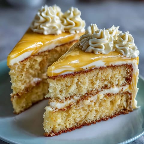 Gemini cake: Swirled yellow and white batter creates a beautiful marbled effect.