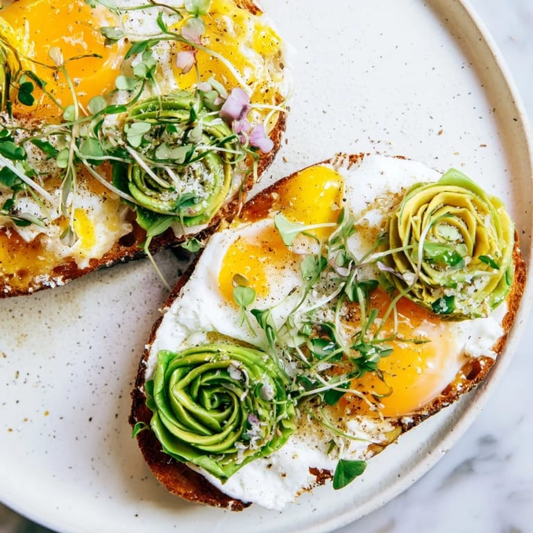 Beautiful cloud toast 2.0: Toasted sourdough topped with pillowy egg clouds and creamy avocado.