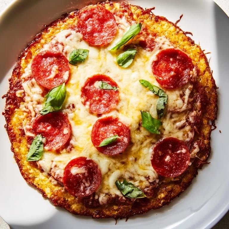 This low-carb ground beef pizza base offers a comforting, hearty meal: cooked to perfection.