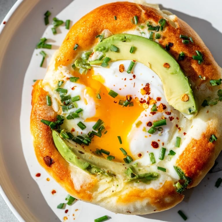 A close-up of gluten-free Cloud Bread Breakfast Clouds, showcasing airy textures and fresh chive garnish.  