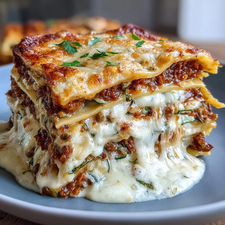 Hearty, layered One-Pan Smoky Veggie Lentil Lasagne, perfect for cozy weeknight dinners.