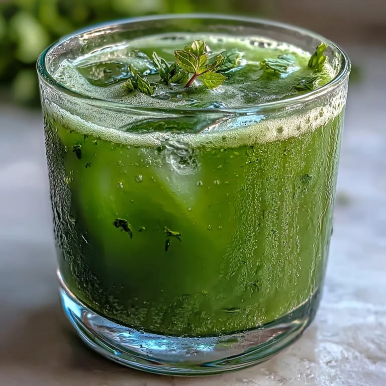 Vibrant Celery Ginger Lemon Juice blending crisp celery, zesty ginger, and fresh mint in a blender, ready to strain for a smooth, revitalizing sip.