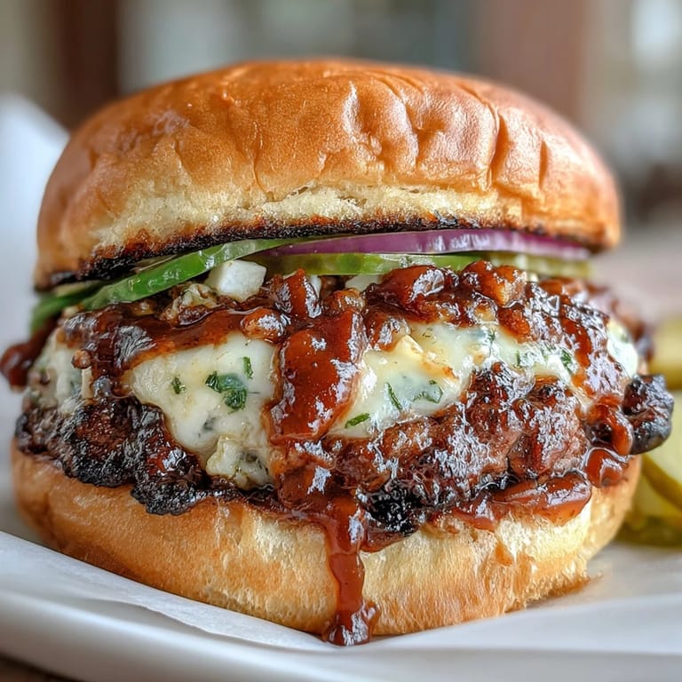 Crispy-edged smash burger with vibrant lettuce, pickles, and creamy homemade sauce.