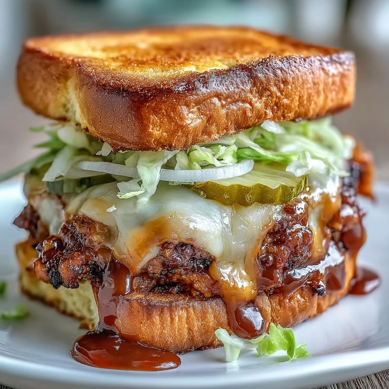 Golden brioche buns piled high with Memorial Day smash burger sliders and pickles.