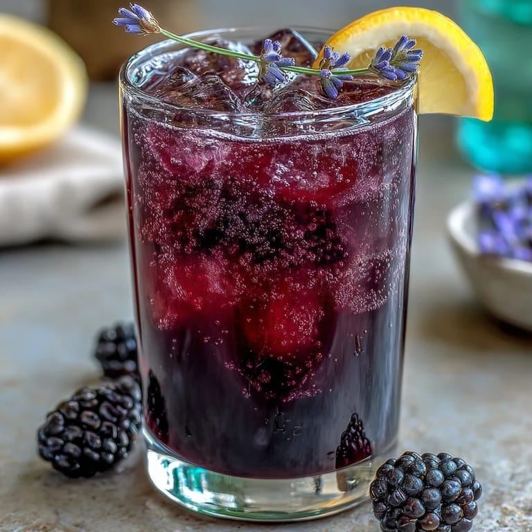 Enjoy this easy, homemade Blackberry Lavender Lemonade Fizz on a sunny afternoon.