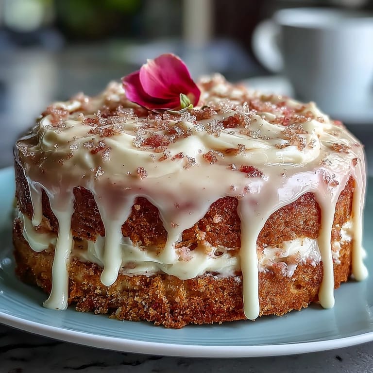 Delicate pink velvet cake infused with rosé, finished with cream cheese frosting and gold luster paint.