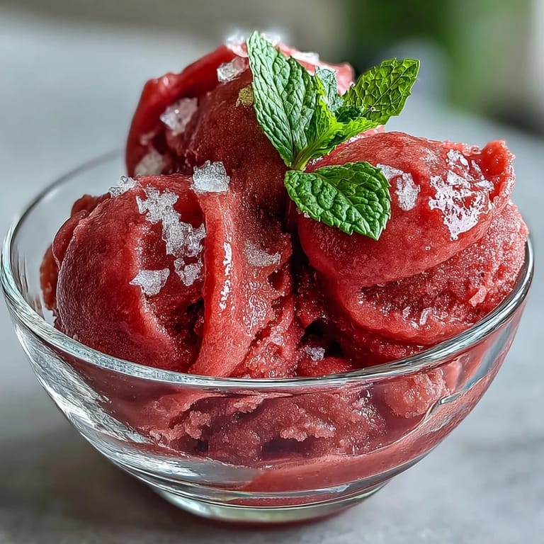 Easy Watermelon Sorbet (3 Ingredients) made with fresh lime, perfect fluffy-textured frozen treat.