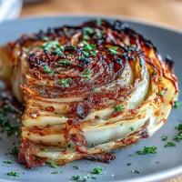 Golden roasted cabbage steaks with smoky paprika, lemon, and crispy edges.