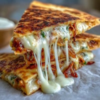 Golden, crispy Kimchi Quesadillas with melted cheese, perfect for a quick, flavorful lunch.